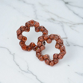 Crystal Flower Stud Earrings