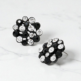 Crystal bubble cluster stud earrings