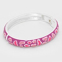 Enamel Hinged Bangle Bracelet