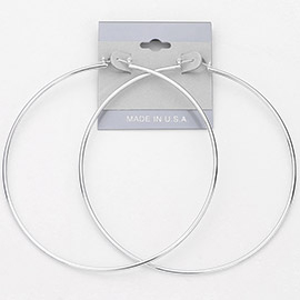Oversized Metal Pin Catch Hoop Earrings