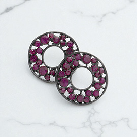 PAVE RHINESTONE WHEEL EARRINGS