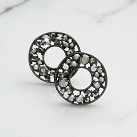 PAVE RHINESTONE WHEEL EARRINGS
