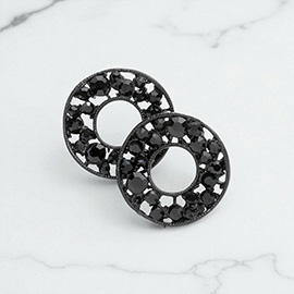 PAVE RHINESTONE WHEEL EARRINGS