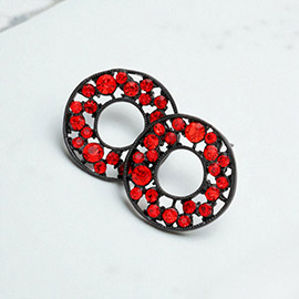 PAVE RHINESTONE WHEEL EARRINGS