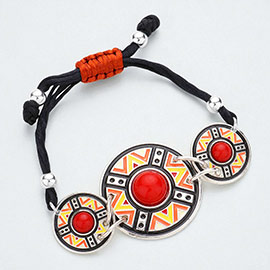Aztec Triple Round Cinch Pull Tie Bracelet