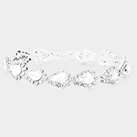 Teardrop Rhinestone Link Evening Bracelet