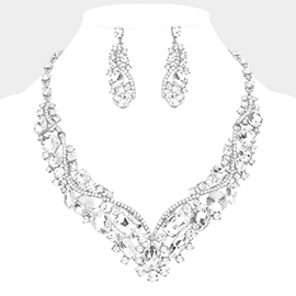 Glass Crystal Evening Necklace