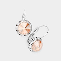 Rivoli Cut Genuine Crystal Lever Back Earrings