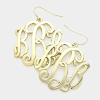 B Initial Monogram Earrings
