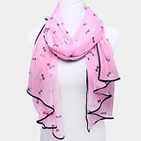 Bow print scarf