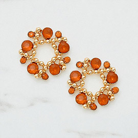Crystal wreath stud earrings