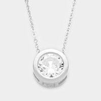 CZ Bezel Pendant Necklace