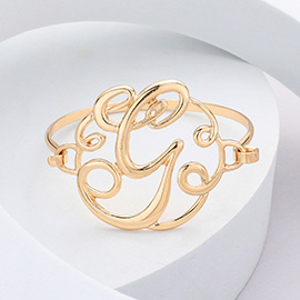 -G- Initial Monogram Curlicue Bracelet