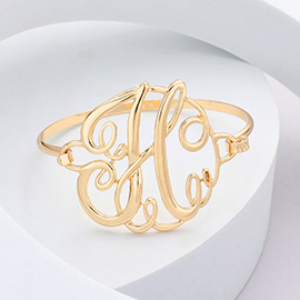 -H- Initial Monogram Curlicue Bracelet