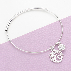 -E- Initial Monogram Bangle Bracelet