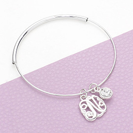 -N- Initial Monogram Bangle Bracelet