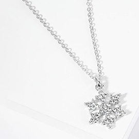 Crystal Snowflake Pendant Necklaces