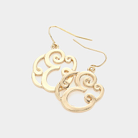 -E- Script Initial Monogram Earrings