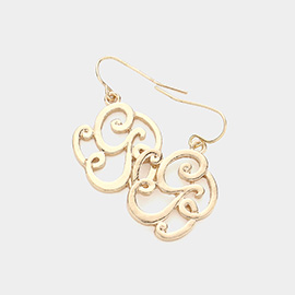 -G- Script Initial Monogram Earrings