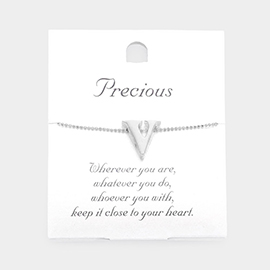 -V- Metal Initial Monogram Pendant Necklace
