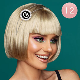 -G- 12PCS - Crystal Accented Initial Monogram Headbands