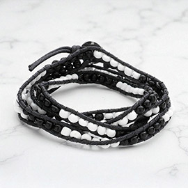 Boho Bead Long Wrap Bracelet