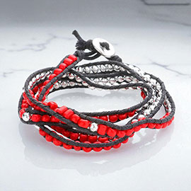 Boho Bead Long Wrap Bracelet