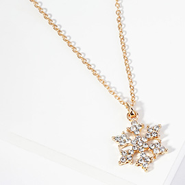 Crystal Snowflake Pendant Necklace