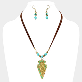 Hammered Metal Arrow Pendant Necklace