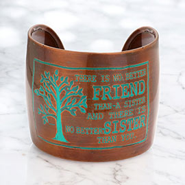 There is no better friend.. tree of life _ hand made metal cuff bracelet