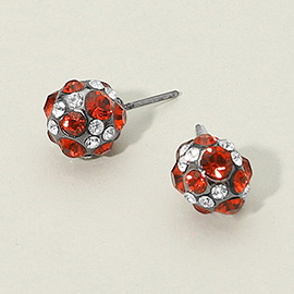 Rhinestone Embellished Ball Stud Earrings