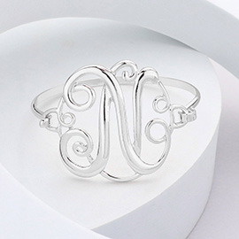 -N- Initial Monogram Curlicue Bracelet