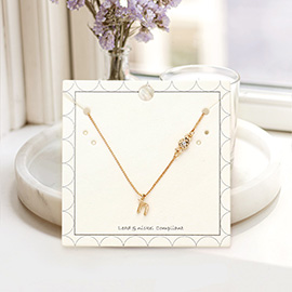 N - Small Letter Initial Monogram Pendant Necklace with Crystal