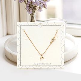 R - Small Letter Initial Monogram Pendant Necklace with Crystal
