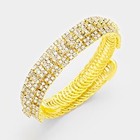 Rhinestone coil evening bracelet