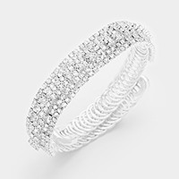 Rhinestone coil evening bracelet
