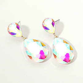 Glass Crystal Teardrop Evening Earrings