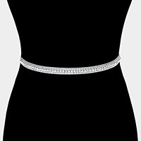 Felt Back Rhinestone Sash Ribbon Bridal Wedding Belt / Headband