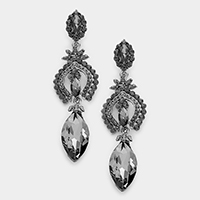 Marquise Glass Crystal Dangle Evening Earrings