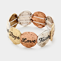 Hope Love Faith _ Metal Stretch Bracelet