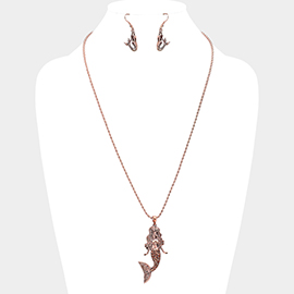 Metal Mermaid Pendant Necklace