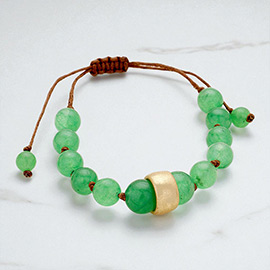 Beaded Adjustable Cinch Pull Tie Bracelet