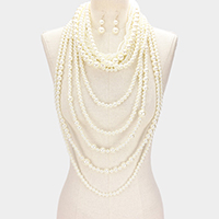 Multi Layered Pearl Armor Bib Necklace