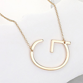 -G- Metal Initial Monogram Pendant Necklace