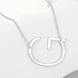 -G- Metal Initial Monogram Pendant Necklace
