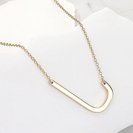 -J- Metal Initial Monogram Pendant Necklace