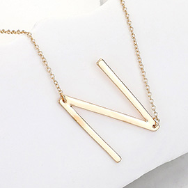 -N- Metal Initial Monogram Pendant Necklace