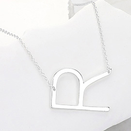-R- Metal Initial Monogram Pendant Necklace