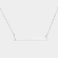 Brass Metal Rectangle Pendant Necklace