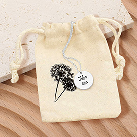 John 3:16 Engraved Disc Pendant Necklace Gift Bag Set